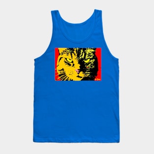 ANGRY CAT POP ART - ORANGE YELLOW RED BLACK Tank Top